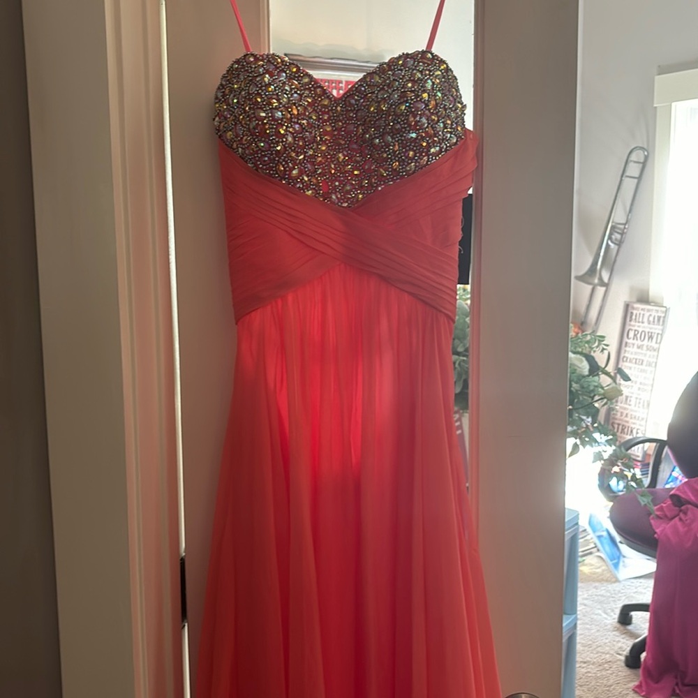 LaFemme coral formal dress size 2